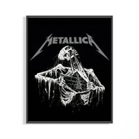 Framed Metallica Decaying Corpse Skeleton print shown as a statement piece on a gallery wall