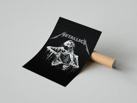 Metallica Decaying Corpse Skeleton poster print laid beside its crush-resistant shipping tube