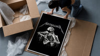 Metallica Decaying Corpse Skeleton framed print being unboxed from protective packaging