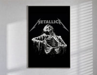 Metallica Decaying Corpse Skeleton poster framed in white on a clean gallery wall