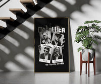 Metallica The Memory Remains framed print on a staircase entryway wall beside a plant