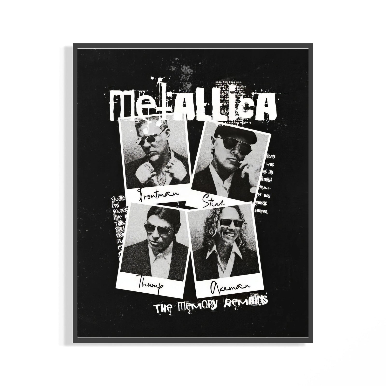 Framed Metallica The Memory Remains print shown as a statement piece on a gallery wall