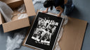 Metallica The Memory Remains framed print being unboxed from protective packaging