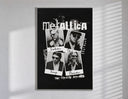 Metallica The Memory Remains poster framed in white on a clean gallery wall
