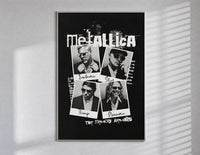 Metallica The Memory Remains poster framed in white on a clean gallery wall