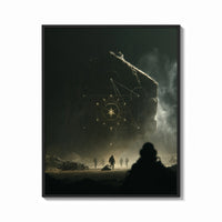 Framed Metatron's Cube Arrives print shown as a bold statement piece on a clean gallery wall