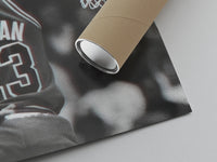 Matte paper-texture close-up of the Basketball player dunking with NBA logo visible print