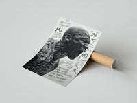 Rolled Michael Jordan screaming portrait poster beside its crush-resistant kraft shipping tube