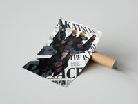 Rolled Akatsuki ninja characters posing poster beside its crush-resistant kraft shipping tube