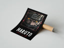 Rolled Naruto Uzumaki close-up face poster beside its crush-resistant kraft shipping tube