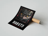 Rolled Naruto Uzumaki close-up face poster beside its crush-resistant kraft shipping tube