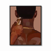 Framed Neckline Trim with Clippers print shown as a bold statement piece on a clean gallery wall