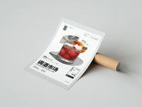 Gently curled Negroni Cocktail Market print beside its protective shipping tube
