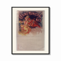 Framed woman with cymbals and mandolin player print shown as a bold statement piece on a clean gallery wall