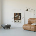Nike sneakers footwear advertisement poster poster framed in a luxury living-room setting
