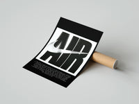 Rolled Nike Air logo with swoosh poster beside its crush-resistant kraft shipping tube