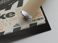Matte paper-texture close-up of the Nike Air Force 1 Low sneaker print