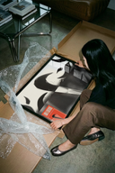The Nike swoosh logo athletic shoe design poster shown across its range of print sizes