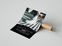 Rolled White Nike Air Force 1 sneaker poster beside its crush-resistant kraft shipping tube