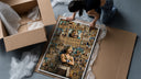 Usopp with wanted posters framed print being unpacked from protective bubble wrap and a box
