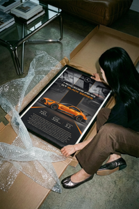 Orange Mercedes-AMG GT Black Series framed print hand-wrapped and packed for safe shipping