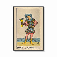 Framed Page of Cups print shown as a bold statement piece on a clean gallery wall