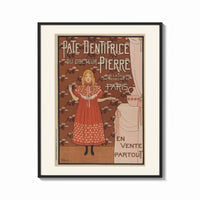 Framed Young girl in red nightgown print shown as a bold statement piece on a clean gallery wall