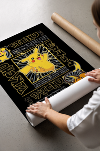 Pichu Pikachu Raichu Pokemon Evolution poster rolled beside its crush-resistant shipping tube