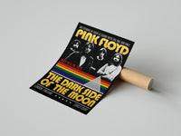 Pink Floyd Dark Side of the Moon Earls Court 1973 poster print laid beside its crush-resistant shipping tube