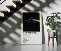 Pink Floyd Dark Side of the Moon Prism framed print on a staircase entryway wall beside a plant