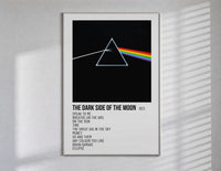 Pink Floyd Dark Side of the Moon Prism poster framed in white on a clean gallery wall