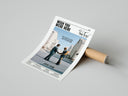 Pink Floyd Wish You Were Here Burning Handshake poster print laid beside its crush-resistant shipping tube