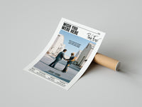Pink Floyd Wish You Were Here Burning Handshake poster print laid beside its crush-resistant shipping tube