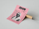 Pink Tyler the Creator IGOR Tracklist poster print laid beside its crush-resistant shipping tube