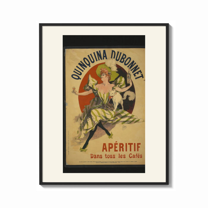 Framed Woman dancing with white cat print shown as a bold statement piece on a clean gallery wall