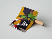 Gently curled Plant Tote and Red High-Tops print beside its protective shipping tube