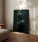 Digital print of Samurai armor, capturing rich colors and intricate design, inspired by traditional Japanese culture.