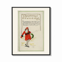 Framed Santa Christmas Greeting print shown as a bold statement piece on a clean gallery wall