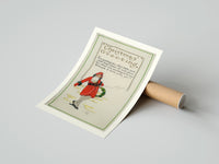 Gently curled Santa Christmas Greeting print beside its protective shipping tube