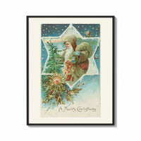 Framed Santa A Merry Christmas print shown as a bold statement piece on a clean gallery wall