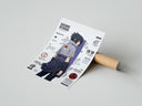Rolled Sasuke Uchiha standing with sword poster beside its crush-resistant kraft shipping tube