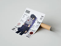 Rolled Sasuke Uchiha standing with sword poster beside its crush-resistant kraft shipping tube