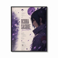 Framed Anime male character profile portrait print shown as a bold statement piece on a clean gallery wall