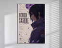 Anime male character profile portrait poster in a slim frame on a bright wall with soft window light
