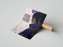 Rolled Anime male character profile portrait poster beside its crush-resistant kraft shipping tube