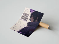 Rolled Anime male character profile portrait poster beside its crush-resistant kraft shipping tube