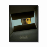 Framed Se7en box scene print shown as a bold statement piece on a clean gallery wall