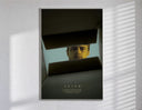 Se7en box scene poster in a slim frame on a bright wall with soft window light
