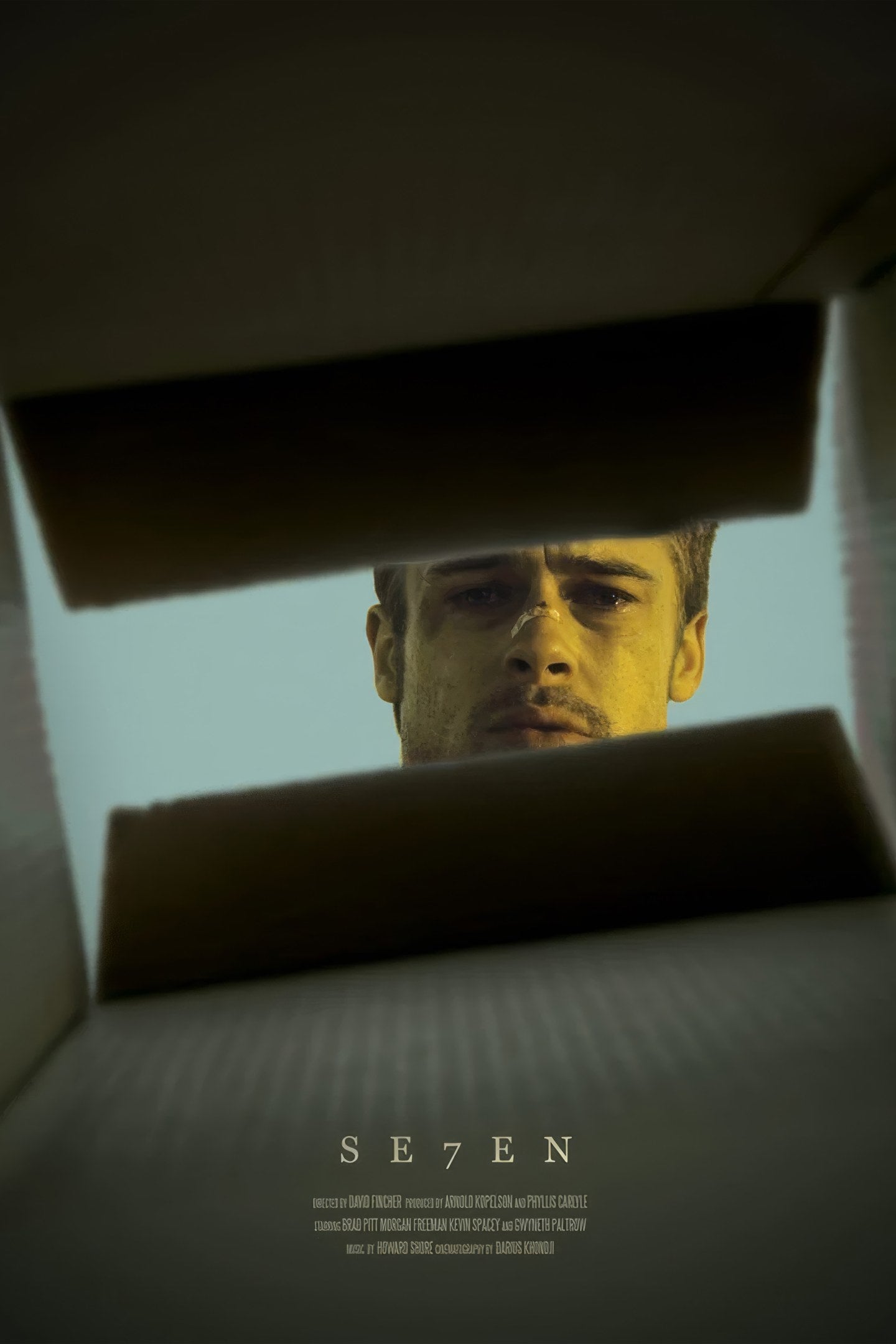 Se7en box scene minimalist film poster — full artwork