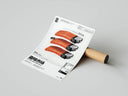 Contemporary seafood graphic wall art with salmon sushi design